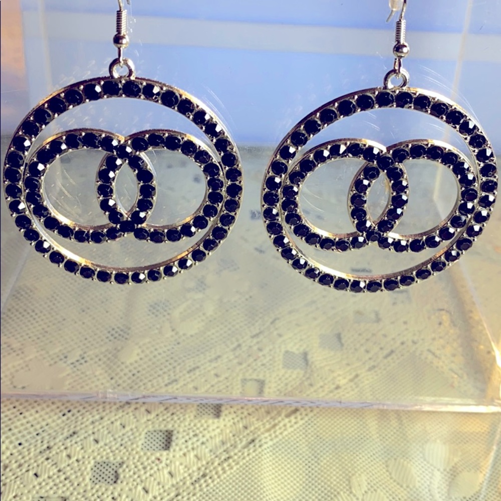 CRYSTAL COLLECTION- Black Crystal Earrings.